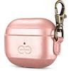 Dreem Om AirPods 3 Custodia in pelle vegana con clip - Compatibile con auricolari wireless Bluetooth Apple per iPhone - Rosa
