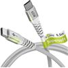 Goobay 70192 Cavo USB C 0,5m - Ricarica Rapida 60W 20V, Tessuto Flessibile, per iPhone 15 Pro, 480 Mbit, USB C 3, Bianco