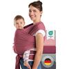 Laleni Fascia Neonato fino a 15kg in Morbido Cotone - Fascia Porta Bebe dalla nascita - Fascia Neonato Porta Bebe Certificata OEKO-TEX - Fascia Bebe Lunga 5,10m - Fascia Elastica Neonato Rosso