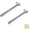 FEEIMOL 2 Pezzi Supporto per Mensole Galleggianti Acciaio Inossidabile Staffe per Mensola Pesanti Supporto Industriali Metallo Reggimensola per Scaffali Cucina Casa Argento 350mm