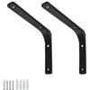 FEEIMOL 2 Pezzi Staffe per Mensole Pesanti Supporto Mensole L Forma 90 Gradi Angolare Staffa Mensola Muro Reggimensola con Viti per Scaffali Casa Cucina Ufficio Nero 10x10cm
