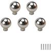 FEEIMOL 5 Pezzi Pomello Per Mobili Argento Maniglia Per Mobili Tonda Maniglia Tonda Monoforo Maniglia per Armadio Cassetti e Guardaroba Manopola