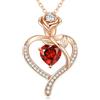 CDE Collana Donna Cuore Regalo Gioielli Donna Pendente Argento S925 Placcata Oro con Pietra di Nascita per Festa Della Mamma Compleanno San Valentino per Lei Mamma Fidanzata Moglie con 5A Cubic Zirconie