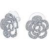 Bling Jewelry Orecchini a lobo floreali aperti con accento CZ a forma di rosa per donne, festa di matrimonio, damigelle d'onore, spose, placcati in argento 16MM