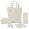 Kapten & Son Lindby Diaper Set Greige 20 l | Zaino fasciatoio 2 in 1 e borsa fasciatoio con fissaggio per carrozzina e valigia | Borsa da trucco, fasciatoio e portabottiglie isolato inclusi