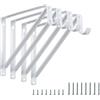 Home Master Hardware Confezione da 4 staffe resistenti per armadio, montaggio a parete, mensola e asta per armadio, 28 x 24,1 cm, supporto per mensole con gancio, bianco con viti, HOME MASTER HARDWARE