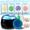 EarayWax Kit ceretta per donne e uomini, per la depilazione a casa con perline di cera dura e vasetto in silicone, adatto per pelli sensibili, bikini brasiliano, viso, ascelle, gambe, tutto il corpo