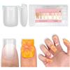 NOVO OVO Breve Sharp Square Nail Tips Press on, naturale per unghie No C Curve, punte corte taglienti quadrate affilate, morbido gel opaco, copertura completa per fai da te, 15 misure, 510 pezzi
