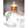 Klarlight Lampada da Parete Ricaricabile con Telecomando, Lampada da Lettura Montata a Parete, Lampada da Immagine Magnetica a LED, 3 Colori e Dimmabile, Iluminación de Pared Giratoria Focos
