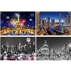 DCIDBEI 4 Pezzi Diamond Painting Paesaggi Citta 40x50 cm Puzzle con Diamanti Paesaggio Spagna Painting Diamond 5D Paesaggi Dubai Quadro con Brillantini Disegni per Numeri Citta di Notte Torre Eifel