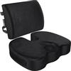 FORTEM Cuscino Sedia Ufficio, Supporto Lombare Auto, Ergonomico XL | Memory Foam, Fodera Traspirante e Lavabile, Base Antiscivolo, Cinghia Regolabile Per Gaming