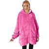 O³ Coperta con Cappuccio, Plaid con Maniche, Coperta indossabile in Pile, Felpa Oversize Donna, Blanket Hoodie - Confortevole e Morbido - Perfetto per Le Notti Invernali sul Divano (Rose Zipper M)