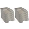 Exacompta - Cod.12327D - Confezione da 10 Vaschette portacorrispondenza Ecotray Office per formato A4+ - Impilabili - Capacità 500 fogli 80 gr - Dimensioni : 34,5 x 25,5 x 6,5 cm - Grigio traslucido