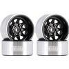 INJORA 1.0 RC Ruota Beadlock Acciaio Stampato Beadlock Piatto Fondo 1.0 Ruote per Axial SCX24 FCX24 FCX18 Gladiator Deadbolt Bronco C10 JLU Upgrade Parts,Nero
