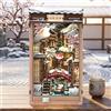 CUTEBEE Kit Book Nook - Casa delle bambole per adulti, scena notturna serena Kyoto innevata, libreria decorativa, diorama, regalo in stile giapponese (Kyoto Snow Whisper)
