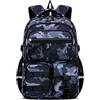 Amythe Zaino Scuola Elementare Bambino Leggero e Ergonomico, 7-12 anni | Zaini Traspirante per Bambini dalla Prima alla Quinta Elementari, Zaino Ragazzo con Stampa mimetica Impermeabile, Blu Navy