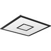 Eglo plafoniera LED Bordonara, plafoniera dimmerabile con telecomando, lampada quadrata in metallo nero e plastica bianca, bianco caldo - bianco freddo, RGB, 45x45 cm