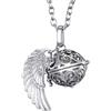 Morella Catenina Donna Angelo Custode in Acciaio Inox 70 cm con Ciondolo ad Ali di Angelo e Sfera Argento Ø 16 mm in Sacchetto di Velluto