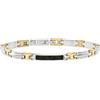 Breil, Collezione Radiant Fiber, Bracciale da Uomo in Acciaio con Finitura Bilux, Inserto Centrale in Fibra di Carbonio, Chiusura a Gioielleria, Lunghezza Regolabile fino a 17 cm