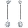 Bling Jewelry Orecchini A Lampadario Pendenti Lineari A Due O Tre Livelli Di Cristallo Pavé Nero, Rosso E Bianco A Sfere Disco Rotonde Per Donne Adolescenti. Argento Sterling 925