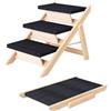 HEYOUTH Scala e Rampa 2-in-1 per Animali Domestici in Legno, Pieghevole e Portatile per Cani di Piccola/Media Taglia e Gatti, Scala Antiscivolo per Letti Alti, Divani e Auto (60 * 50 * 40CM)