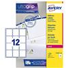 Avery Addressing Labels Laser Jam-free 12 per Sheet 63.5x72mm White Ref L7164-250 [3000 Labels], 3000 Pezzi
