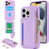 SailorTech per iPhone 12 Pro Max Custodia per telefono con porta carte di credito per uomo, iPhone 12 Pro Max Custodia con slot per carte di credito Portafoglio Zipper per donna-Viola