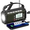 PRUNUS J-924 DAB Radio Portatile Emergenza Solare FM, Radiolina a Manovella Dinamo con Batteria da 10000 mAh, (Nero)