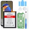 Beefix Batteria per Samsung Galaxy A50 (A505F), A50s (A507F), A30s (A307F), A30 (A305F), A20 (A205F), 4300 mAh, batteria di ricambio ad alta capacità per Galaxy A50 (EB-BA505ABE) con strumenti di riparazione
