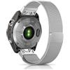 Niboow QuickFit 20mm Cinturino per Garmin Fenix 8 43mm/Fenix 7S PRO Solar/Epix 2 PRO 42mm, Acciaio Inossidabile Magnetico Cinturini per Garmin Fenix 7S/6S/6S Pro/5S/5S Plus/Descent Mk2S - Argento