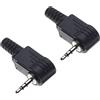 Keple Spina Jack Da 2,5 Mm, Stereo A 90 Gradi - Jack Di Riparazione Con Impugnatura In Plastica TS 3 Poli Maschio A Saldare Connettore Per Cavo Audio Fai Da Te - Confezione Da 2