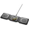 ESSAGER Caricatore Wireless 3 in 1 Stazione Ricarica Qi Stazione di Ricarica Induttiva Pieghevole per Cuffie Wireless, Apple Watch iPhone 15/14/13/Pro/Max/X/XS/XR/8/8Plus (Nero 3in1)