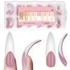 NOVO OVO Set di 144 punte arricciate XXL per unghie Almond Press on, colore rosa berry, copertura completa extra spessa XL, acrilico Hawk Curve Fake Extension Kit, avete bisogno di gel per fai da te
