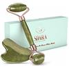 Sdara Skincare Sdara Ensemble de rouleau de jade et Gua Sha pour vieillissement gracieusement avec belle peau - Outil de massage pour le visage, le corps, le cou - Réduit les rides