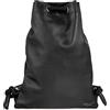 Berliner Bags Sacca Sportiva in Vera Pelle, Turnbeutel con Coulisse, Zaino Palestra e Tempo Libero per Donna e Uomo - Nero