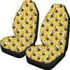 Showudesigns Set completo di coprisedili anteriori universali per auto, con stampa di api e fiori, 2 pezzi, tappetini protettivi per auto, berline, camion, SUV, furgoni, colore giallo