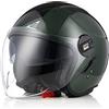 ORIGINE Casco Jet Moto Casco Aperto Scooter con Doppia Visiera Omologato ECE (NEXT BLACK ARMY GREEN,XL)