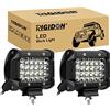 RIGIDON 2Pcs Barra Led Fuoristrada, 12V 24V 4 Pollici 10cm 60W Quad Row Barra Luce Led, Barra Led Esterno Per Auto Trattore Camion SUV UTE ATV Barca 4x4 Veicoli Offroad, 6000K Bianca Spot Beam