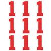 QUARKZMAN Toppe in Ferro Numeri 2 Numero 1 Toppa Ricamata Adesiva Lettere Applicazione per Riparare Abbigliamento Jeans Scarpe Cappello DIY (Rosso, Confezione da 9)