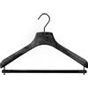 Mainetti Grucce Appendini per Cappotti, Abiti, Giacche NSAR linea Sartoriale, con Stecca, 10 pezzi (Nero con gancio nero, 43 cm)