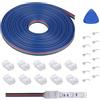 REDTRON 4PIN Strisce LED Cavo di Estensione, Kit di Connettori Strisce a LED Senza Saldatura con Cavo di Prolunga da 5m e Connettori da 10 Elementi per Strisce Luminose A LED 5050 RGB da 22 AWG 10 mm