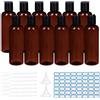BENECREAT 10 Pack 200ml Bottiglie in Plastica Pet Riutilizzabili Bottiglie con Tappo a Disco, Contagocce, Tramoggia a Imbuto ed Etichetta per Shampoo, Lozioni, Creme