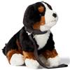 Uni-Toys - Cucciolo di cane bernese, seduto - con guinzaglio - 19 cm (altezza) - cane di peluche, animale domestico - peluche