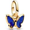 Pandora ME 763825C01 - Ciondolo a forma di farfalla blu in argento sterling placcato oro 14 carati, compatibile con Me e Moments, 2,7x7,2x8,9 mm, Argento sterling, Lapislazzuli