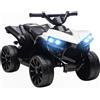 AIYAPLAY Quad Elettrico per Bambini ATV con Batteria Ricaricabile 6V, Fari LED e Musica, Età 3-6 Anni, Bianco | Aosom Italy