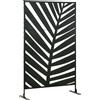 Outsunny Pannello Privacy Esterno in Metallo, 122 x 198 cm, Divisorio Decorativo con Supporto e Viti di Espansione, Pannello Autoportante per Giardino, Terrazza, Piscina, Foglia di Banana | Aosom Italy