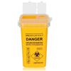 ATOMUS Sharp Container, ATOMUS 1L Tattoo Plastic Sharp Container Tattoo Medical Disposal Biohazard Needle Waste Box Safe Lock Container Tattoo Supplies (1PC, Yellow)