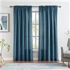 Melodieux Tende semi-velate blu scuro in velluto 213 cm di lunghezza per camera da letto e soggiorno, in cotone naturale, con tasca per asta, tende velate, 132 x 213 cm (2 pannelli)