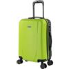 ITACA - Bagaglio A Mano Rigido Leggero Bagaglio A Mano 55X40X20 con 4 Ruote Silenziose Trolley Cabina Estensibile Viaggio Aereo Ergonomico Durevole. Compatibile Ryanair, Pistacchio-Antracite