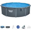 Bestway Set piscina Hydrium grigio scuro da 488x132 cm